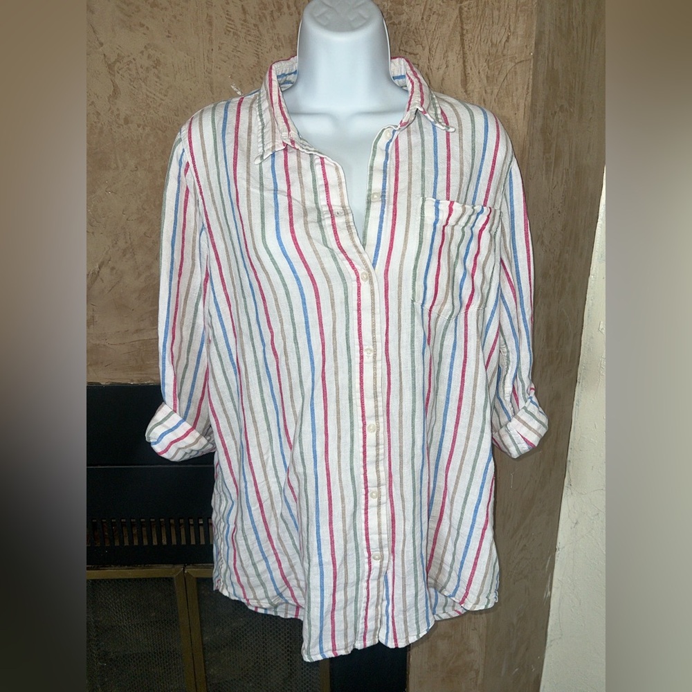 GAP MULTI COLOR BUTTON DOWN TOP - image 1